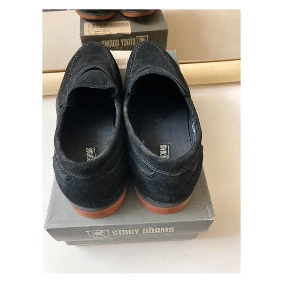 Stacy Adams Leather Suede Black Slip On Size 8.5M